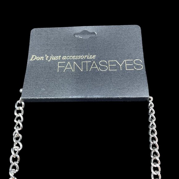 Silver Tone Charm Necklace Heart Cross Bow Rose Coquette Gothic Y2K NWT 20" - Picture 9 of 9